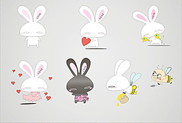 矢量卡通可爱的兔子