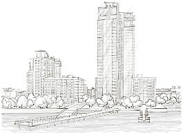 手绘建筑图片