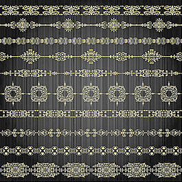 金色花边图案03矢量