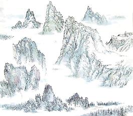 群山水墨画图片 群山水墨画素材 群山水墨画模板免费下载 六图网