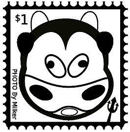 牛邮票剪贴画