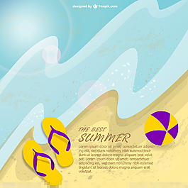 夏日沙滩矢量素材