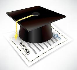 学士帽和毕业证图片