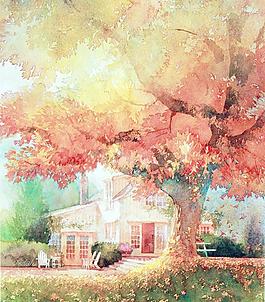 风景水彩画图片