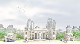 小区大门图片