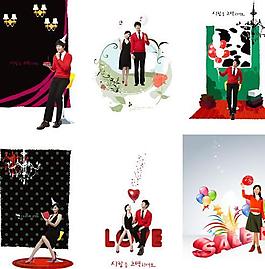 时尚浪漫男女PSD分层素材