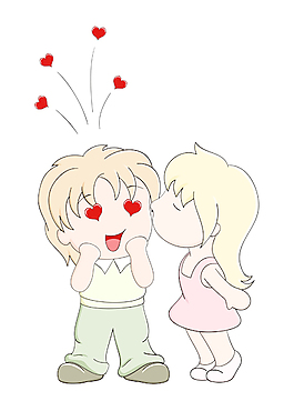 两小无猜儿童矢量