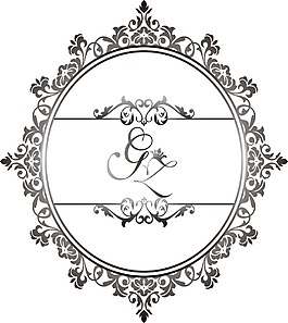 婚礼logo字母花纹