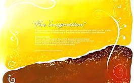 炫彩线条曲线背景PSD分层素