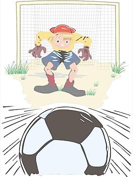 小男孩踢足球图片