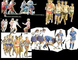 体育活动 捧球 足球 跑步图片