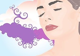 美丽的梦中女孩矢量