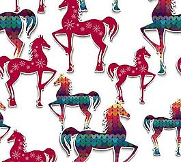 创意花纹马矢量素材