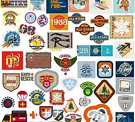 怀旧风格标签矢量图  AI