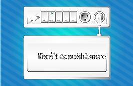 白色开关按钮矢量图  AI