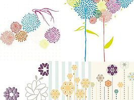 抽象花朵装饰背景矢量素材