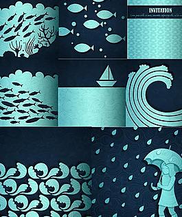 线条底纹插画背景矢量素材