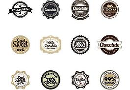 巧克力徽章标签矢量素材