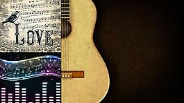 音乐主题元素背景矢量图  AI