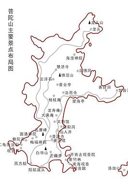 普陀山景区地图矢量素材  CDR