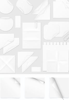 空白纸张贴纸标签矢量素材