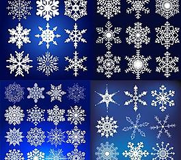 白色雪花纹样矢量素材