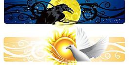 卡通插画banner横幅矢量素材