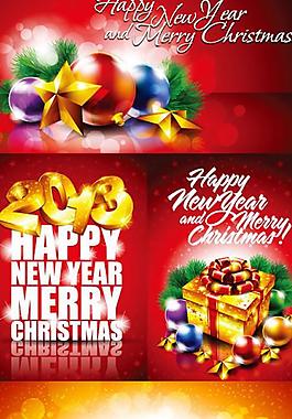 喜庆圣诞节海报背景矢量素材