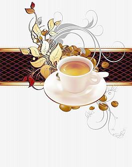 茶水咖啡花纹图片