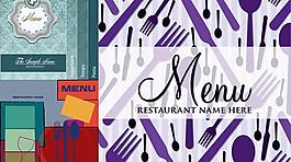 时尚西餐菜单封面矢量图  AI