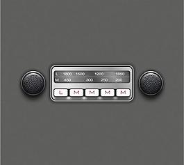 调频收音机界面设计矢量图  AI