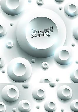 3d圆形纸雕塑背景矢量素材
