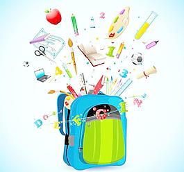 动感书包喷出的学生用品图片