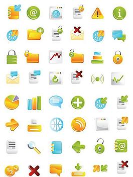 简约网页按钮图标矢量图  AI