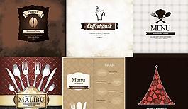 创意西餐菜谱封面矢量素材