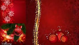 喜庆红色圣诞节背景矢量图  AI