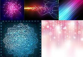 幻彩线条光影背景矢量素材