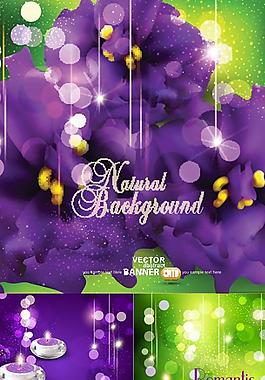 典雅紫色香薰美容海报矢量素材