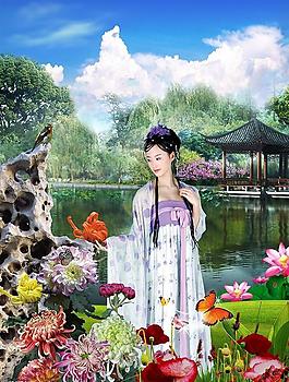 赏花图片