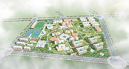某大学校园鸟瞰图图片