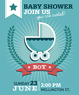 剪纸婴儿车插画