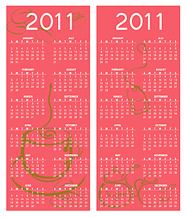 2011矢量日历