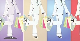购物女孩矢量