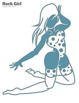 摇滚女孩矢量