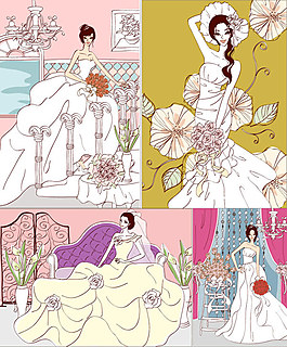 婚纱插画20张