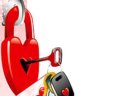 爱情同心锁ppt模板