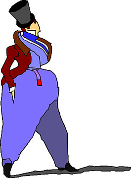 卡通女士走在时尚服饰艺术剪辑