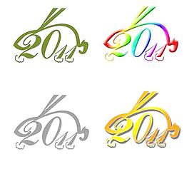 2011兔型艺术字PSD源文件