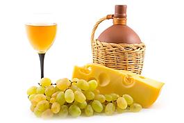 白葡萄酒配乳酪图片