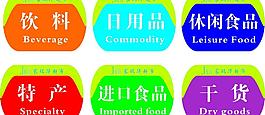 超市分类牌图片